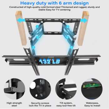 Gambar produk Kinbay Bracket TV Wall Mount VESA 600x400 for 32-85 Inch TV - E600