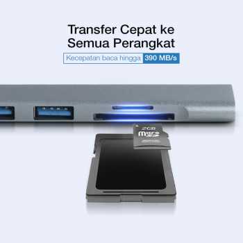 Gambar produk ICANING USB HUB Type C Adapter High Speed USB 3.0 dan TF Card - IC095
