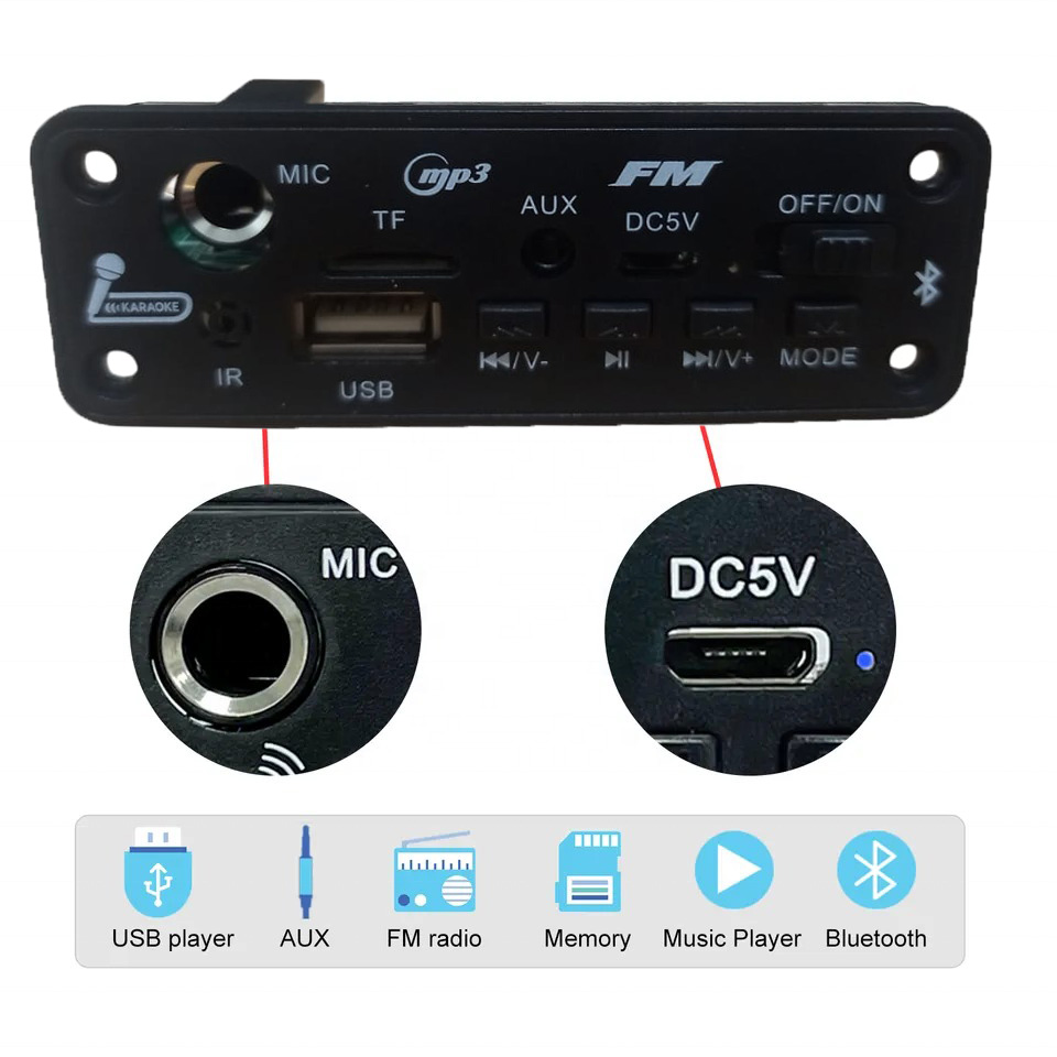 Gambar produk XLX Amplifier Board Audio Bluetooth 5.0 Subwoofer DIY With AUX Port - XL01