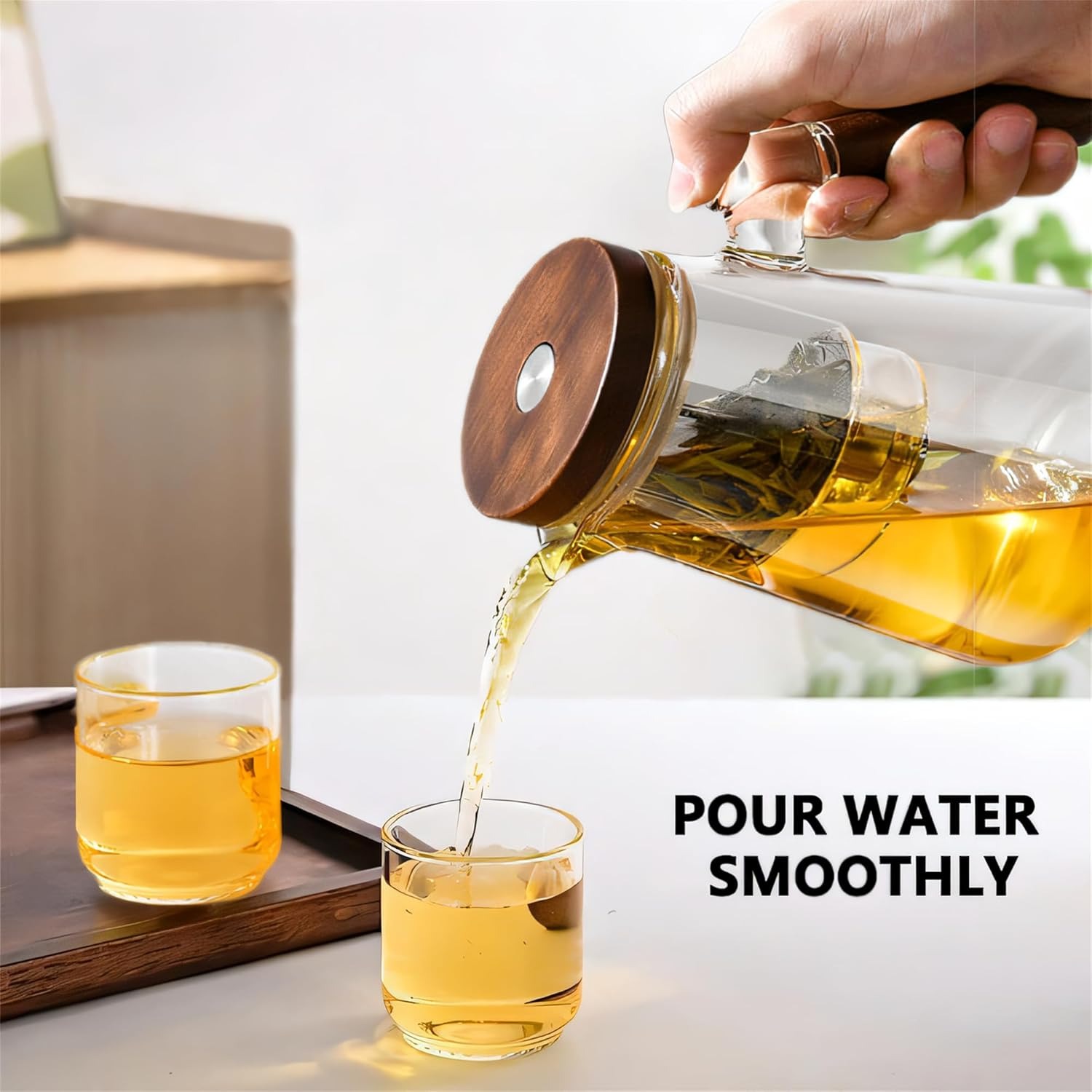 Gambar produk MALAX Teko Teh Kaca Saringan Tahan Panas One Click Filter Teapot 800ml - ML-8