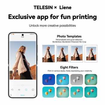 Gambar produk TELESIN Printer Foto Smartphone Portable Bluetooth 300 DPI 500mAh - P5-PLD-02
