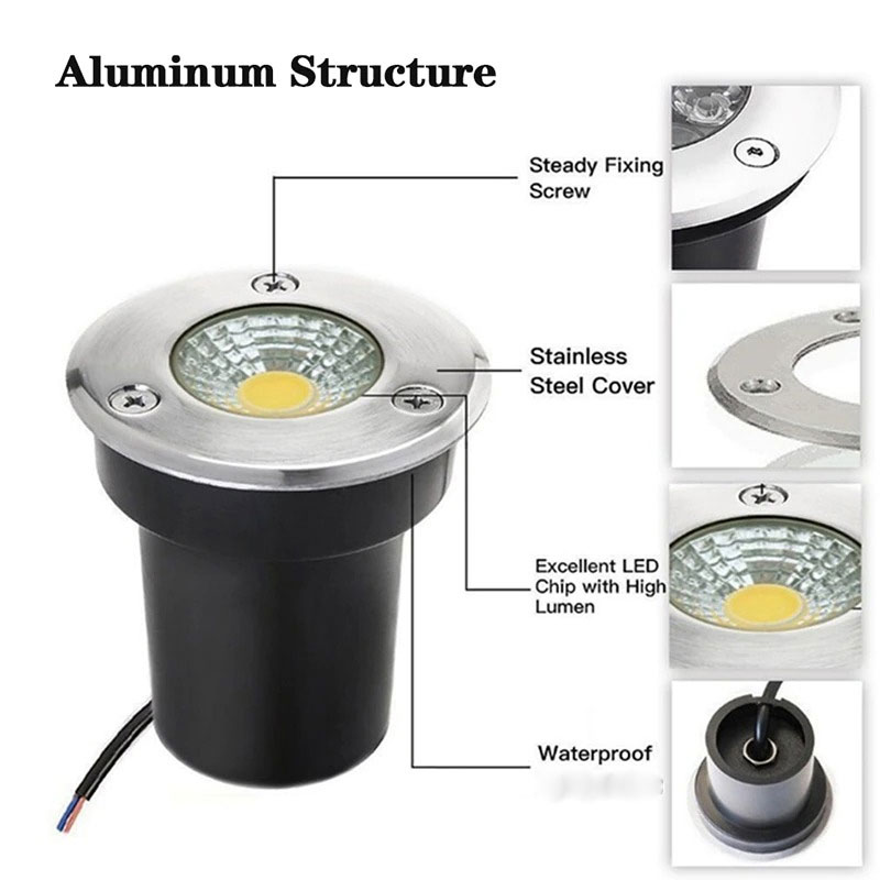 Gambar produk San Xin Lampu Taman Hias Tanam Ground Light Waterproof 3W Warm White - SX120