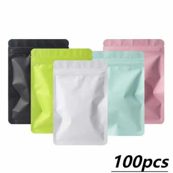 Gambar produk Ludth Plastik Seal Zip Lock Aluminum Foil Frosted Zipper Bag100 PCS S - INU37