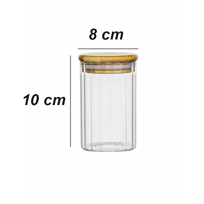 Gambar produk NETA Toples Kaca Penyimpanan Makanan Storage Glass Jar With Bambo Lid 300ml - INU55