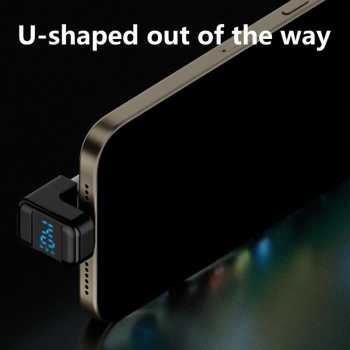 Gambar produk Eareye OTG USB Type C Female to Male Adaptor U Shape LED 40Gbps 140W - E14