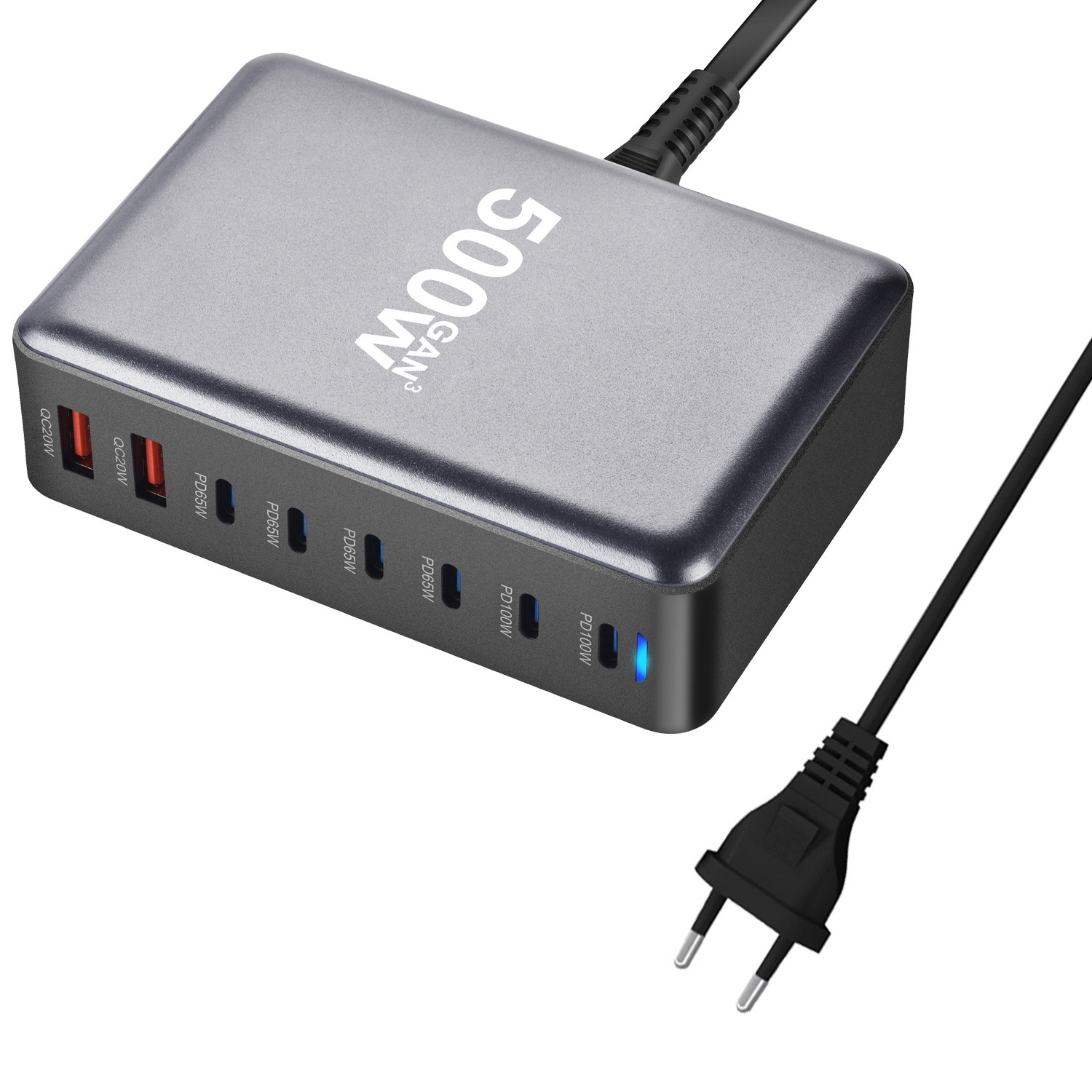 Gambar produk ILEPO Charger USB Docking Station 8 Multi Port Type C PD QC GaN3 500W - W-400