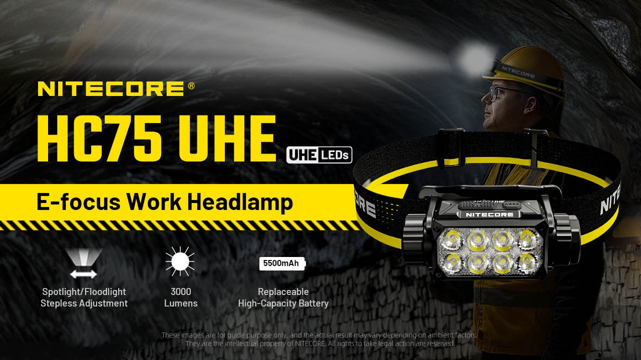 Gambar produk NITECORE Senter Kepala Headlamp 32 UHE LED 3000 Lumens 5500mAh IP68 - HC75 UHE