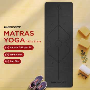 TaffSPORT Matras Yoga Mat 6mm Karpet Workout Anti Slip TPE 183x61cm - PROlite 60