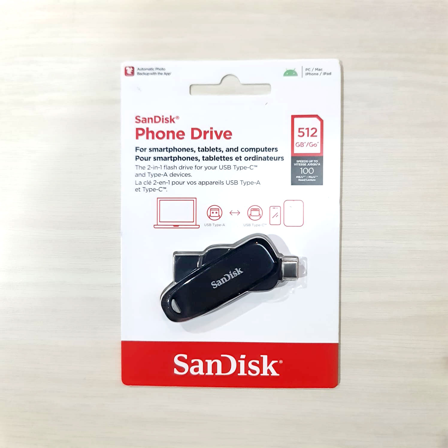 Gambar produk SanDisk Dual-Interface Phone Drive Android USB Type C 3.2 Gen 1 512GB - SDDDC6