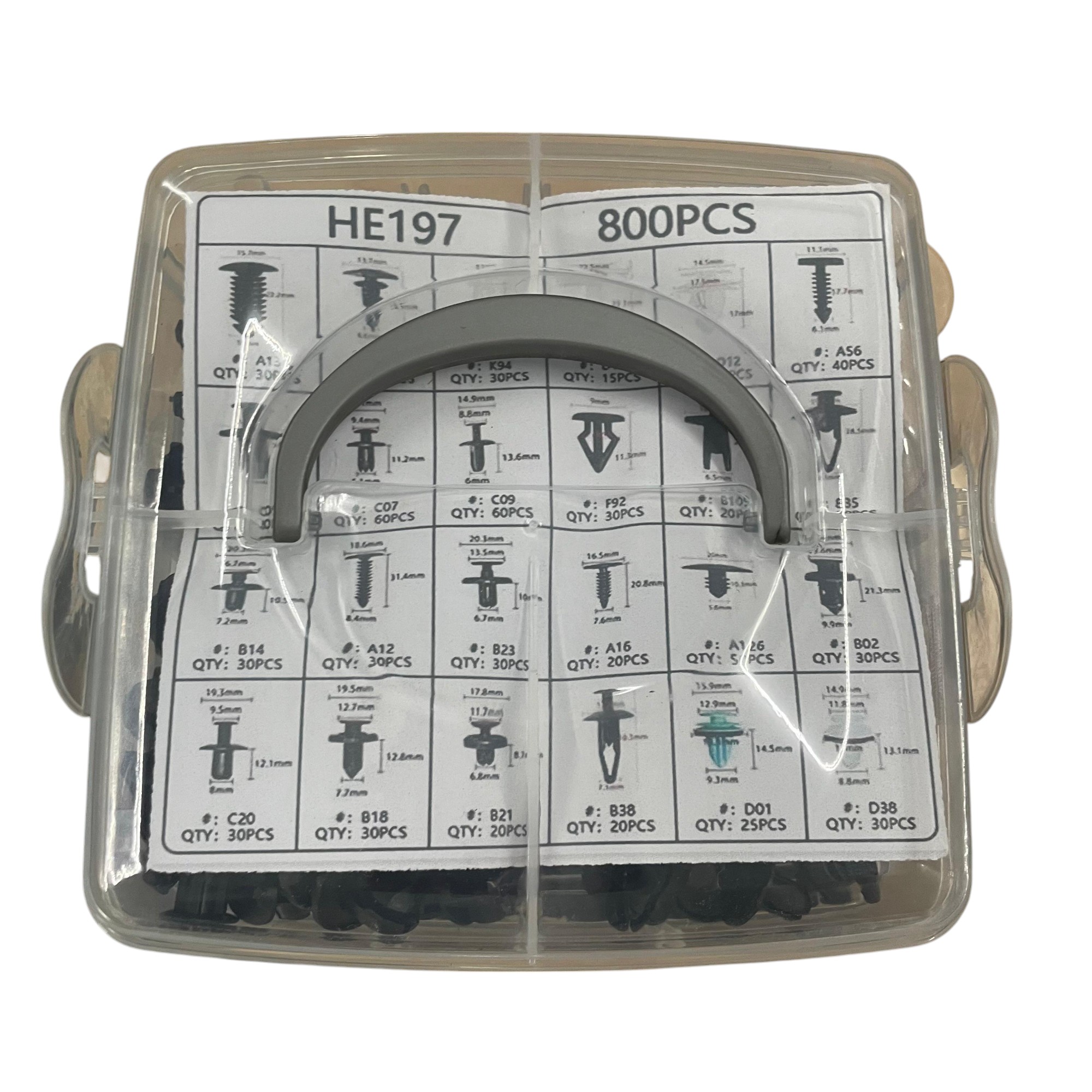 Gambar produk ATEMO Baut Rivet Plastik Mobil Universal Klip Pengencang 800 PCS - HE197