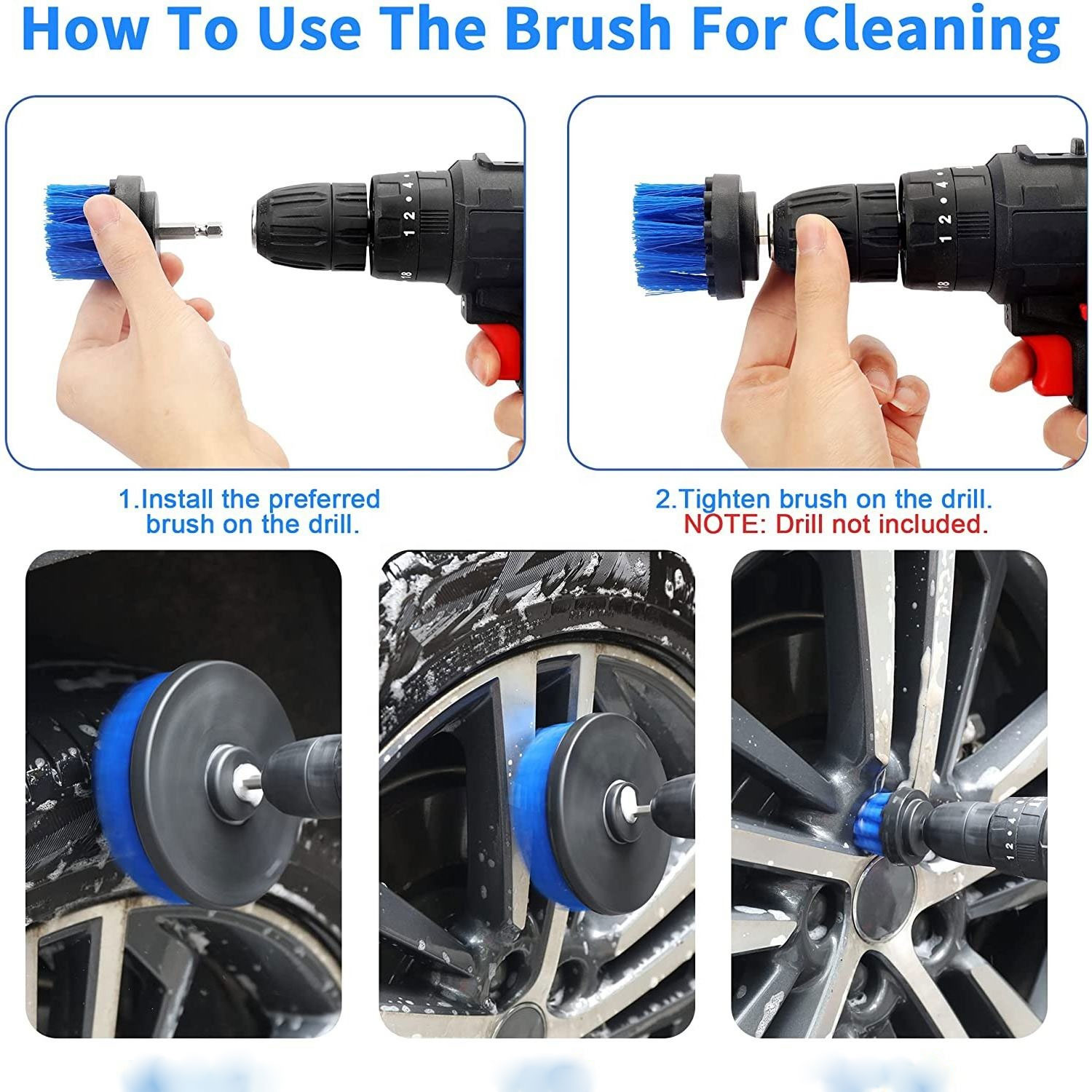 Gambar produk VIROS Set Sikat Poles Mobil Mata Bor 22in1 Detailing Polishing Brush - WRS-CS24