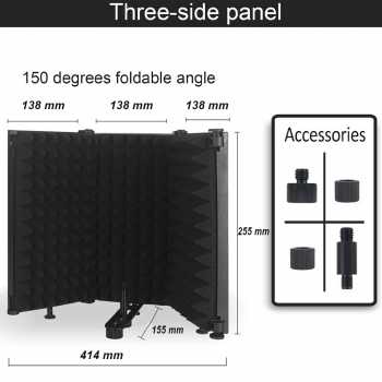 Gambar produk Cardioid Microphone Wind Screen Noise Reduction Insulation 3-Door - BY-RF5P