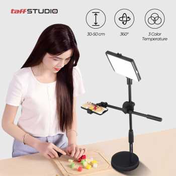 TaffSTUDIO Lampu Kamera Fill Light Phone Holder Overhead 3in1 Color - ZD15