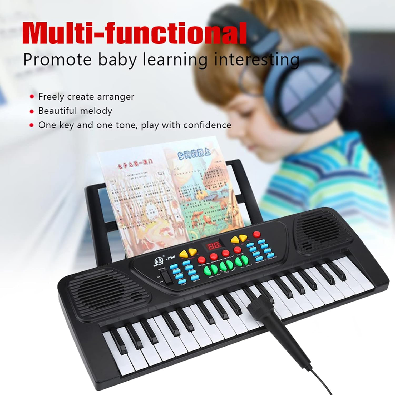 Gambar produk MAYGIV Piano Digital Elektrik Mainan Anak 37 Key with Microphone - MQ3768