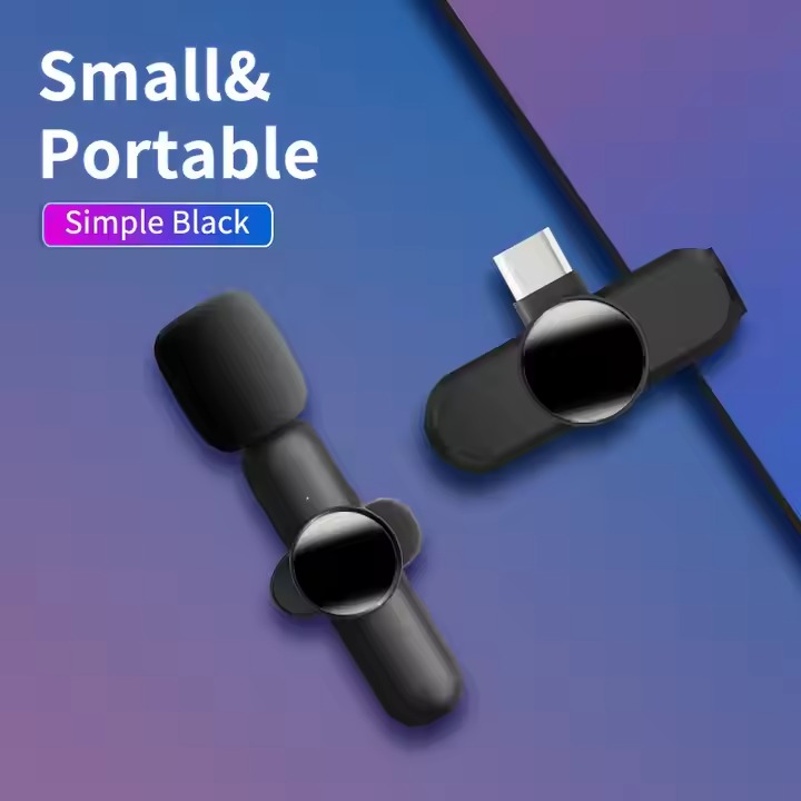 Gambar produk DDLIN Mic Clip On Wireless Microphone Mini Clear Sound 3in1 USB Type C - F3
