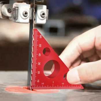 KETIPED Penggaris Siku Mistar Thickened Triangle Ruler Aluminium Alloy - INU31