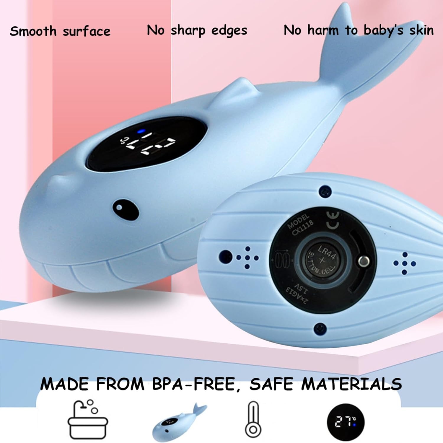 Gambar produk BLEUB Termometer Suhu Air Mandi Bayi LED Digital Baby Bath Thermometer - BB-40