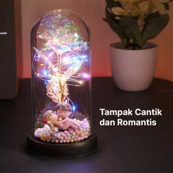 Gambar produk TaffHOME Lampu Meja Hias LED Galaxy Rose Eternal Colorful Light Princess Embrace - TH-505