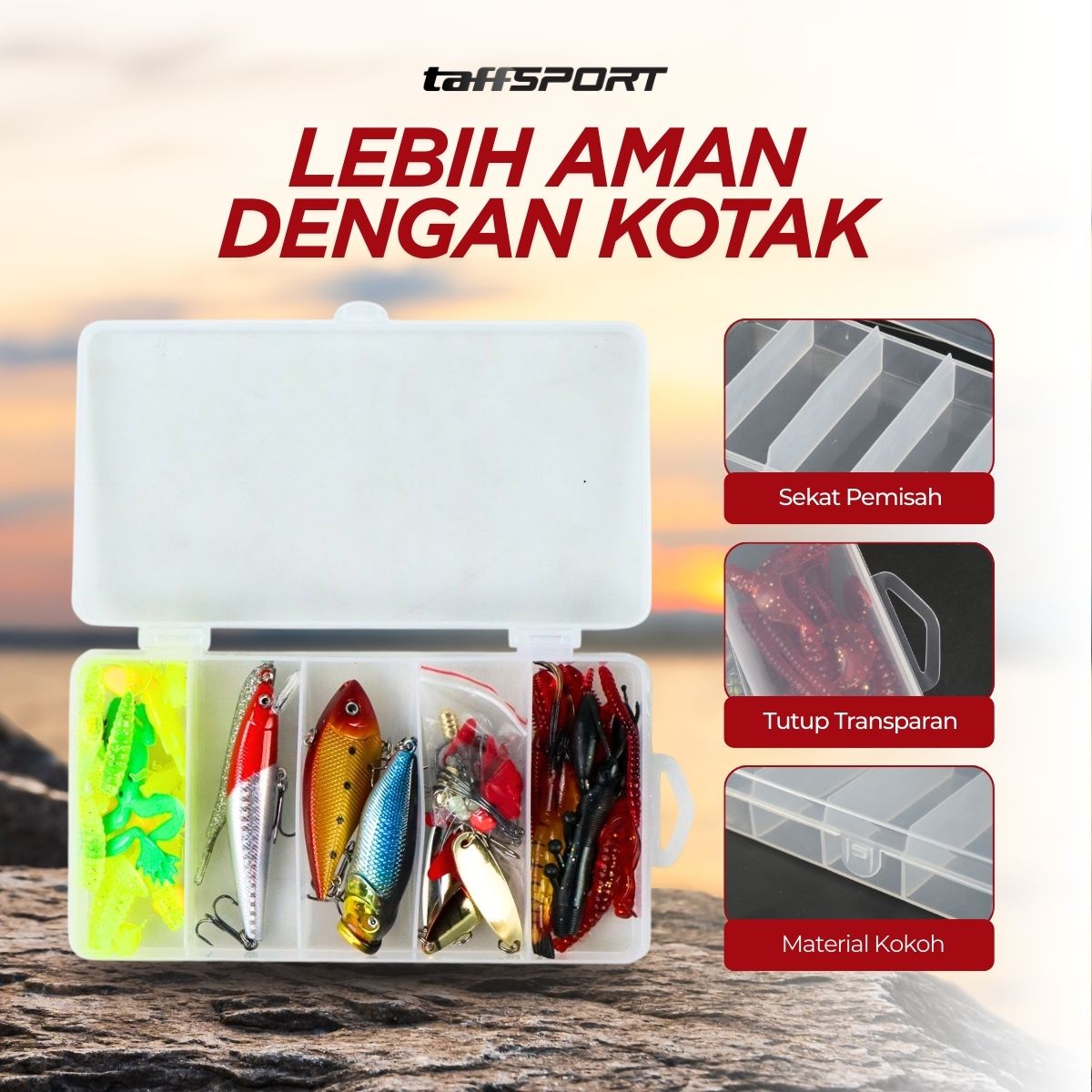 Gambar produk TaffSPORT Umpan Pancing Ikan Set Fishing Bait Kit 91 PCS - DWS250-F