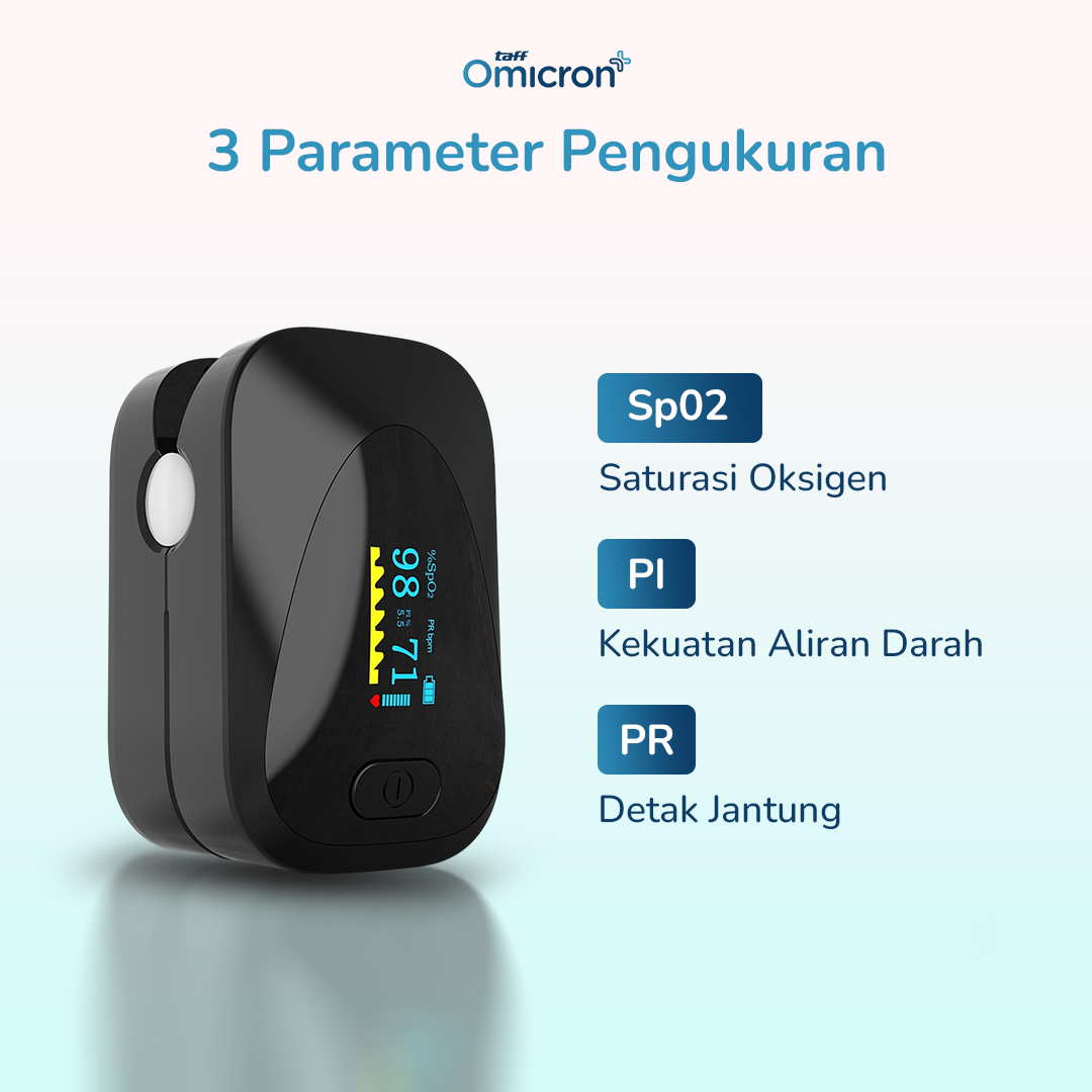 Gambar produk TaffOmicron Fingertip Pulse Oximeter Alat Ukur Saturasi Oksigen Darah - PO-C6AO