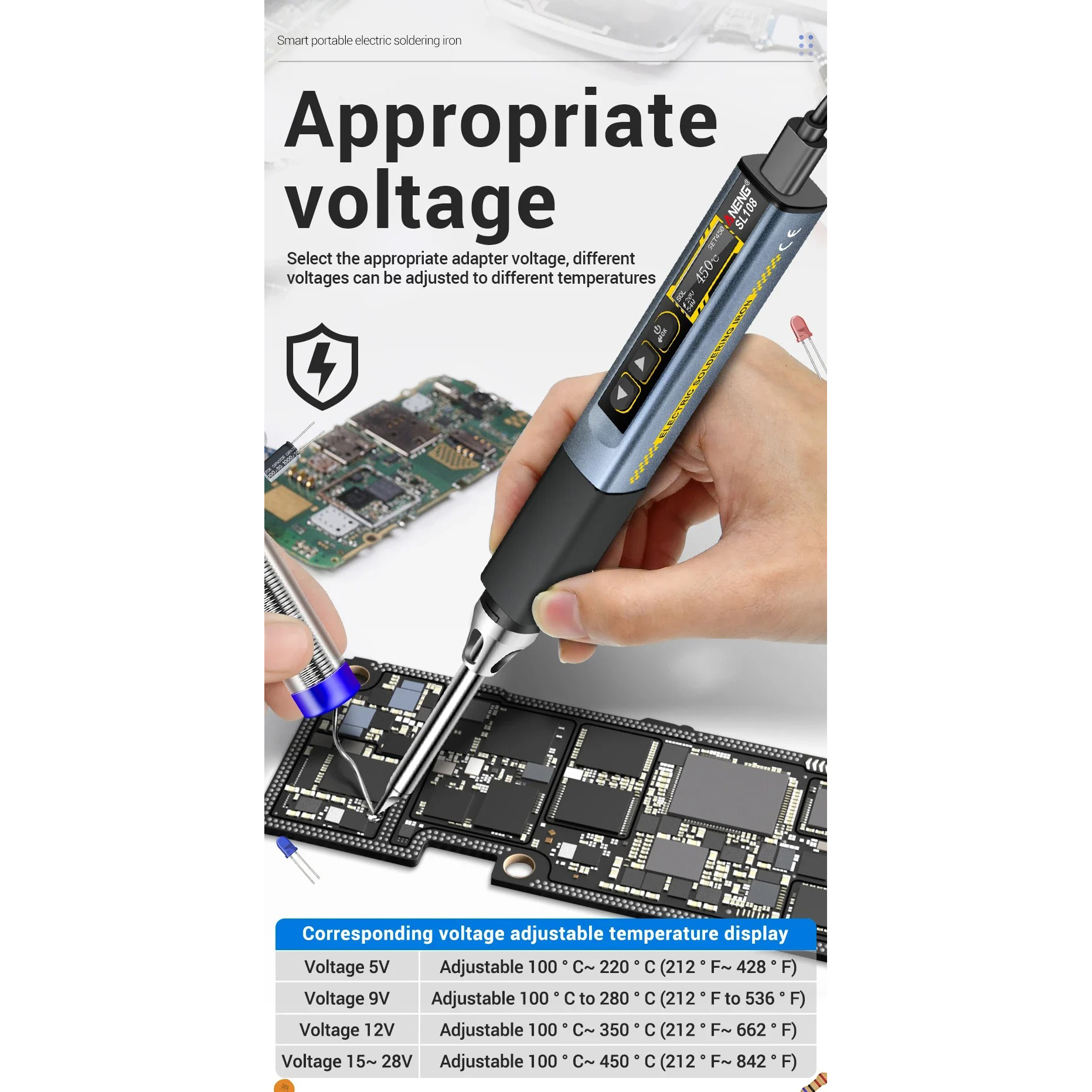 Gambar produk ANENG Solder Digital Adjustable Temperature OLED Screen USB Type C - SL108