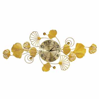 Gambar produk TaffHOME Jam Dinding Besi Elegan Ginkgo Biloba Silent Movement 91cm - 2221JH