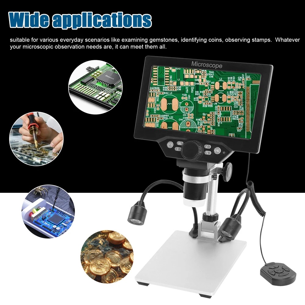 Gambar produk KAMUI Mikroskop Digital 12 MP 1200X Monitor LCD Display 7 Inch 3000mAh - B1200