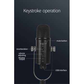 Gambar produk LEEDOAR Mikrofon Kondenser USB Condenser Microphone with Arm Stand - BM-86