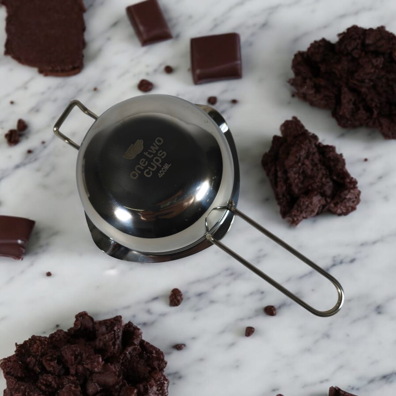 Gambar produk One Two Cups Chocolate Melting Pot Stainless Steel 400ml - JS22