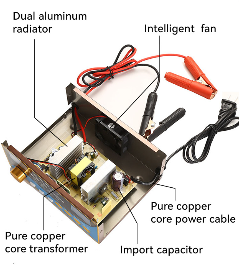 Gambar produk Monfara Charger Aki Mobil Motor Intelligent Charging 12V/24V 18A 400W - MF-3R