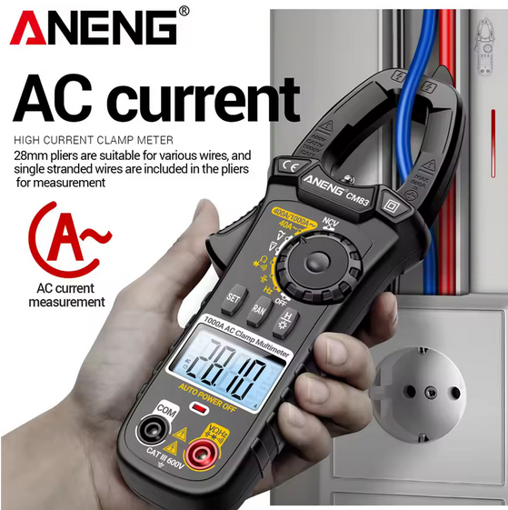 Gambar produk ANENG Clamp Meter Digital Multimeter Multitester LCD Flashlight 1000A - CM83