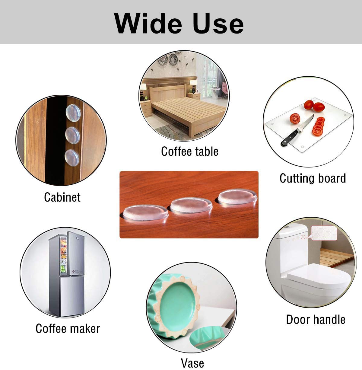 Gambar produk NAIERDI Sticker Silikon Bumper Peredam Benturan 30 PCS Hemispherical - FZL11