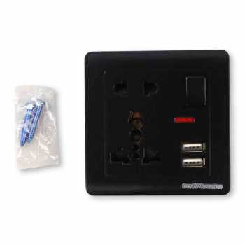 Gambar produk Taffware Stop Kontak Universal UK EU US USB Port On Off Switch - DZ-E2-11