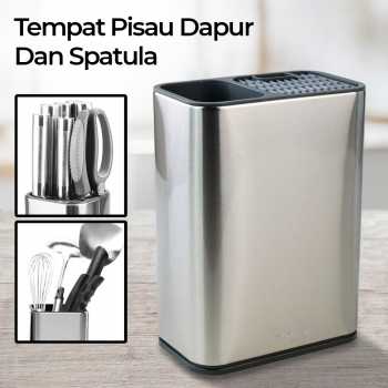 Gambar produk TaffHOME Tempat Pisau Dapur Spatula Stand Holder Stainless Steel - SUS430