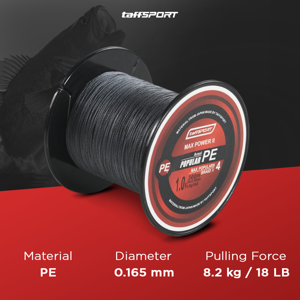 Gambar produk TaffSPORT Senar Tali Pancing Fishing PE Braided Thick Line 300M Line Number 1.0# - BLTP