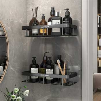 TaffHOME Rak Gantung Kamar Mandi Organizer Rack Aluminium 2 PCS - SHR241