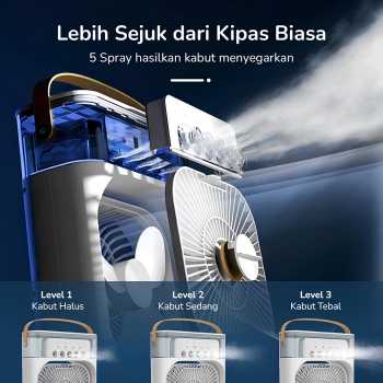 Gambar produk ABAY Air Cooler Mini Fan AC 3 Speed Kipas Penyejuk Ruangan 600ml - AB666