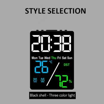 Gambar produk DICO Jam Meja Digital LED Smart Alarm Clock Temperature Large Screen - DC-12