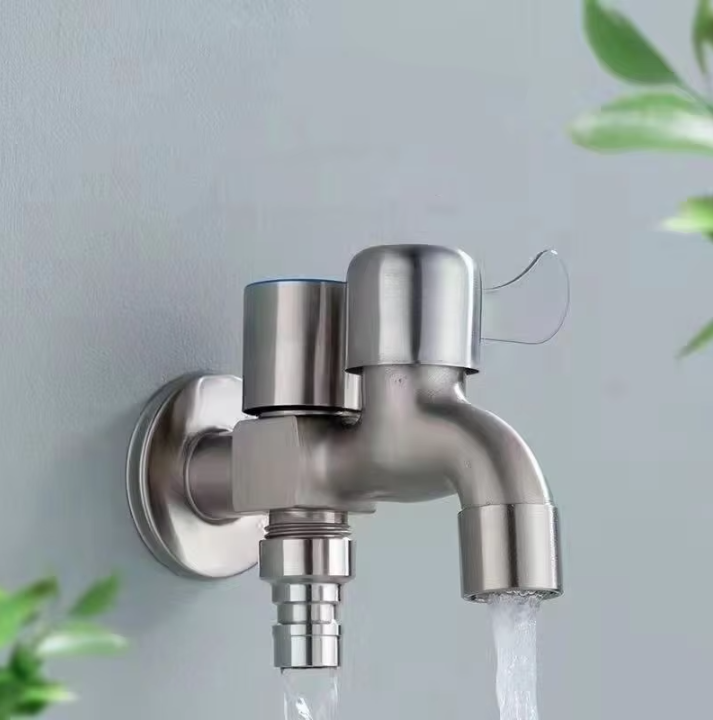 Gambar produk TAOR Keran Air Faucet Double Water Outlet Mop Pool Tap Stainless Steel - TA2