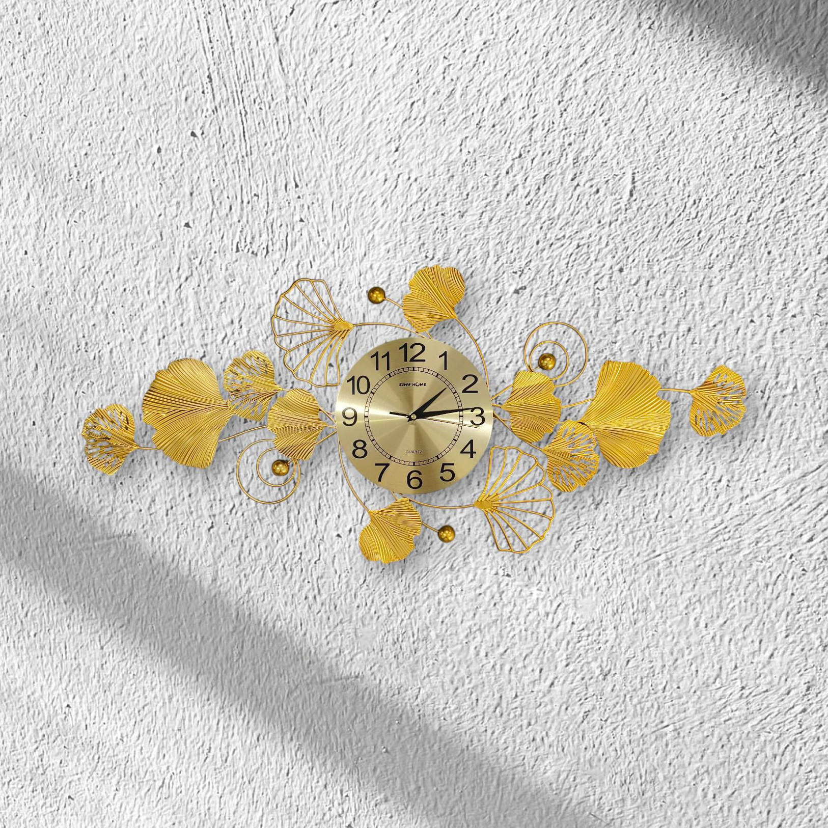 Gambar produk TaffHOME Jam Dinding Besi Elegan Ginkgo Biloba Silent Movement 91cm - 2221JH