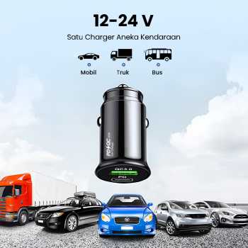 Gambar produk KUULAA Car Charger Mobil Fast Charging PD QC 3.0 Type C USB Port 20W - A318
