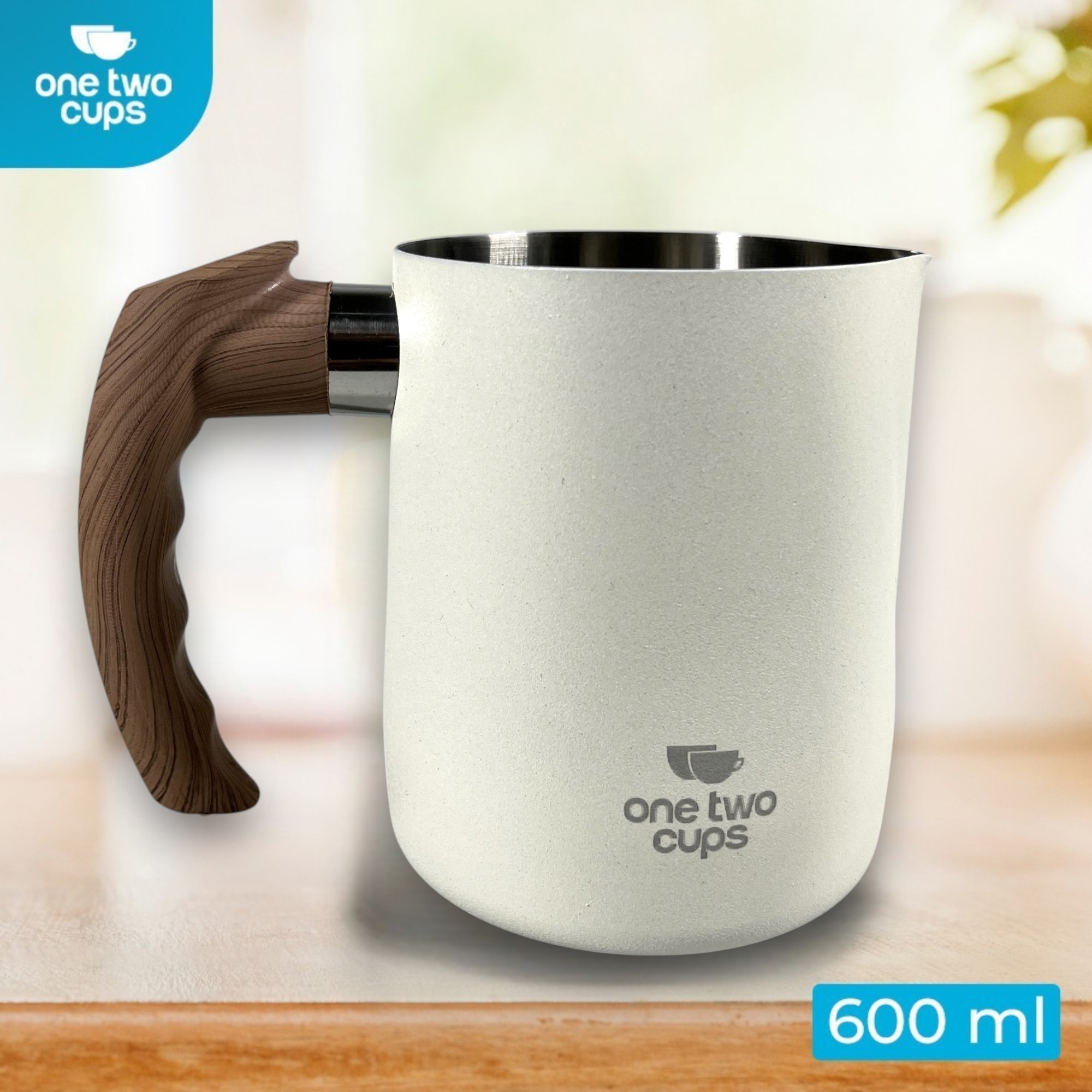 Gambar produk One Two Cups Gelas Milk Jug Latte Art Stainless Steel with Scale 600ml - LS9