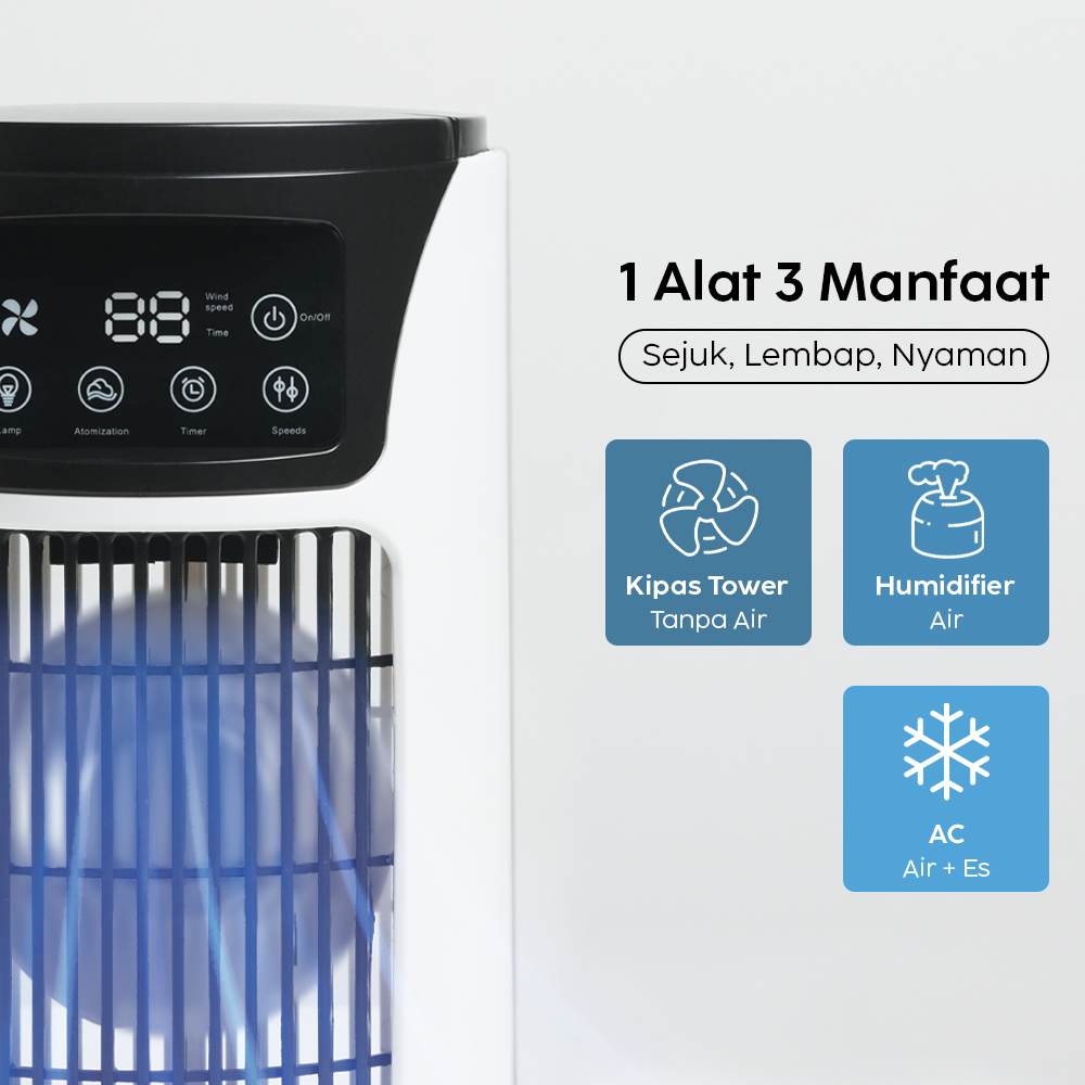 Gambar produk COMOPEZ Air Cooler Mini Fan AC 3in1 Kipas Penyejuk Ruangan 300ml - YY-01