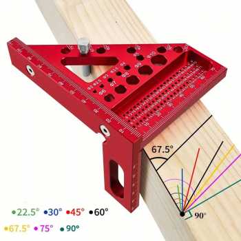 Gambar produk GDART Penggaris Siku Multifungsi 3D Woodworking Ruler Hole Marking - GD3