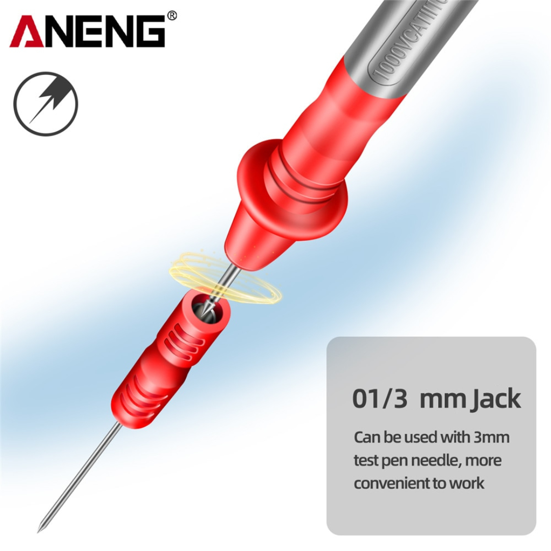 Gambar produk ANENG Konektor Jarum Multimeter Probe Test Lead Extension 3mm 2 PCS - PT2003
