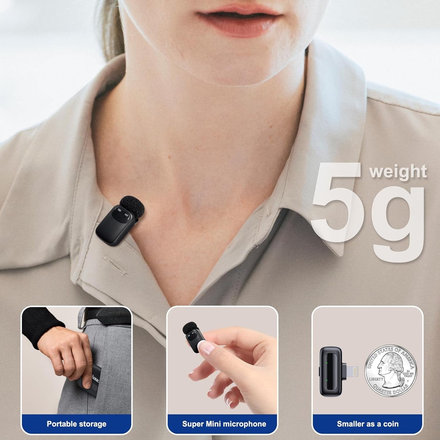 Gambar produk SWIZOR Mikrofon Wireless Lavalier Noise Reduction 2.4G 2 Microphone Lightning - SW-30