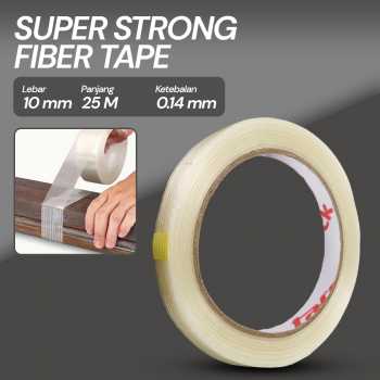 TaffPACK Lakban Super Strong Fiber Tape Isolasi Bening 25M - GF25M