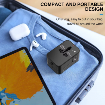 Gambar produk LENCENT Universal Travel Adaptor Multi Port USB Type C UK EU USA 2.4A - HHT202