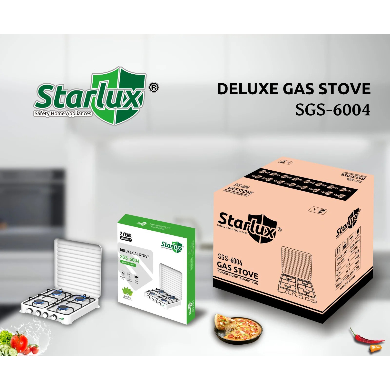 Gambar produk STARLUX Kompor Gas Portable 4 Tungku Table Top Camping Stove - SGS-6004