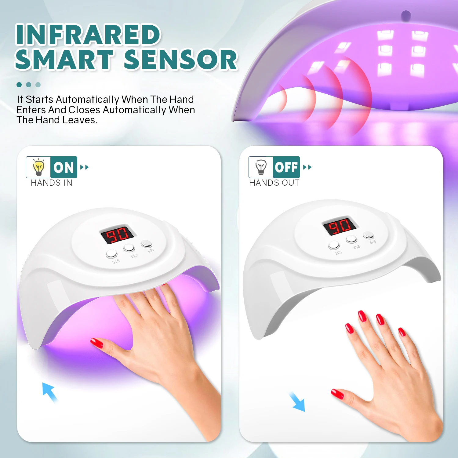 Gambar produk SUN Pengering Kutek UV Lamp Nail Dryer Sensor LCD Display 72W 24 LED - S3
